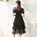 2005306-2021 spring and summer new French wave point hollowed out age reducing cake skirt gauze retro slim dress