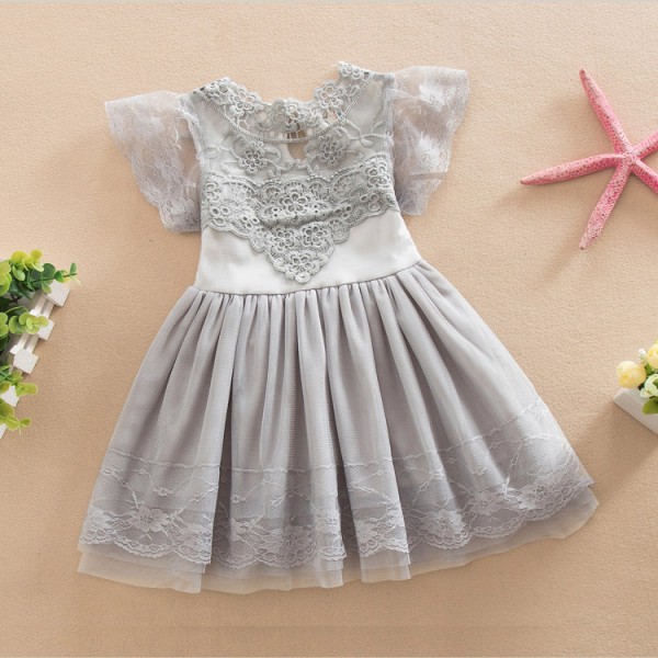 0.6 generation of foreign trade children's wear European and American summer new children's skirt Lace Princess Dress 1638