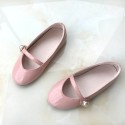 2019 spring and autumn Korean patent princess shoes Girl Pearl lady shoes show children's student shoes