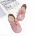 2020 new women's big shoes children's princess shoes autumn children's shoes women's bowknot Korean flat sole shoes