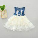 Foreign trade children's clothing 2020 summer new Korean girls lace denim dress vest skirt 1719