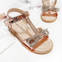 2021 summer new bowknot soft sole girl's sandals diamond princess shoes big children's shoes wholesale