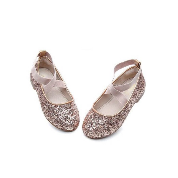 Girls' shoes princess shoes children's single shoes spring and summer 2019 new Korean elastic band Sequin girls' shoes baby shoes