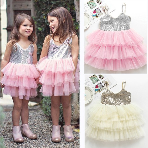 0.7 generation of foreign trade children's wear new European and American girls Sequin suspender princess skirt stage cake skirt 1872