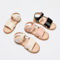 Girls' sandals 2021 summer new little girl simple Princess sandals children's soft soled Velcro shoes