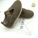 Elephant trunk children's leather shoes South Korean men's and women's shoes autumn 2019 new children's T-shaped soft sole