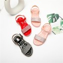 2021 summer new bowknot transparent soft sole girls sandals Diamond Princess Shoes middle school children's shoes wholesale