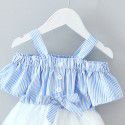 EW foreign trade children's dress 2020 new summer children's skirt stripe sling bow net princess skirt q172