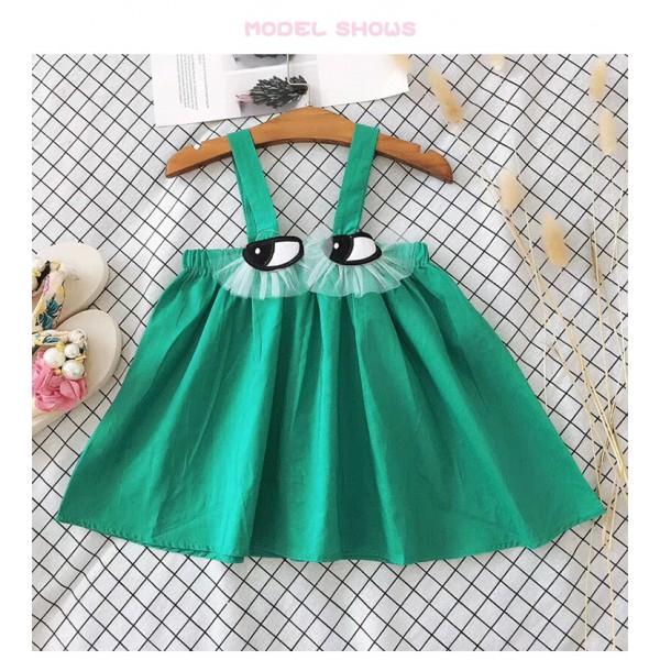 EW foreign trade children's wear new summer girls' suspender skirt cartoon big eye skirt 1856