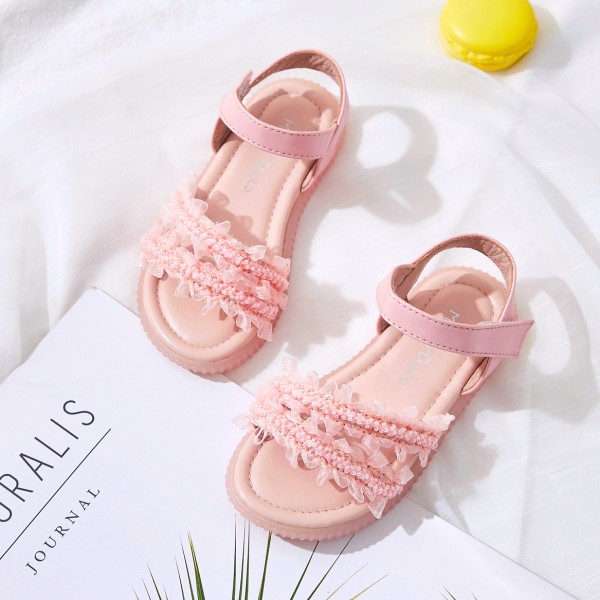 Cross border foreign trade children's shoes girl's sandals 2021 new summer soft soled non slip student sandals children's shoes princess shoes