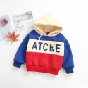 1.5EW foreign trade children's clothing autumn and winter 2020 new European and American boys and girls' color matching letter double layer thickened sweater 1815