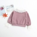 1.0ew foreign trade children's clothing autumn winter 2020 children's new top lace collar girls' fleece sweater 1818