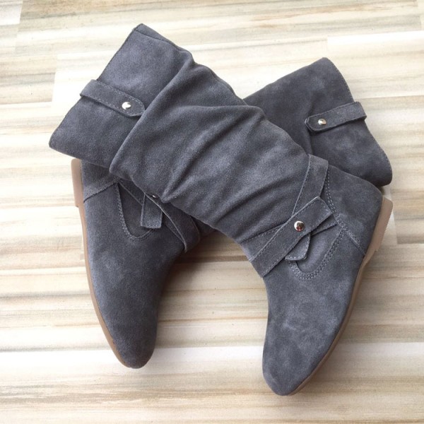 Factory direct sales children's leather boots girls plush leather boots Princess boots high boots a hair