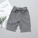 EW foreign trade children's wear 2020 summer new suit one shoulder sling short sleeve striped pants two piece set m58