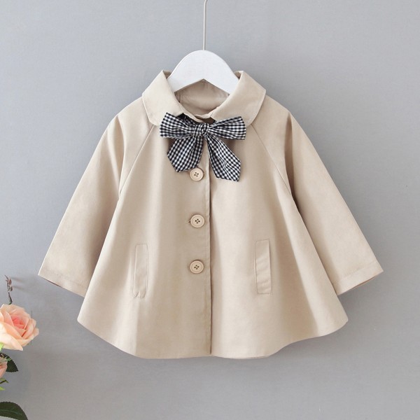 EW foreign trade children's wear 2020 spring and autumn new coat girls' British pure color coat wt62