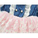 Foreign trade children's clothing 2020 summer new Korean girls lace denim dress vest skirt 1719