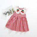 EW foreign trade children's summer new children's skirt girl's Cotton Skirt check cherry children's dress 1943