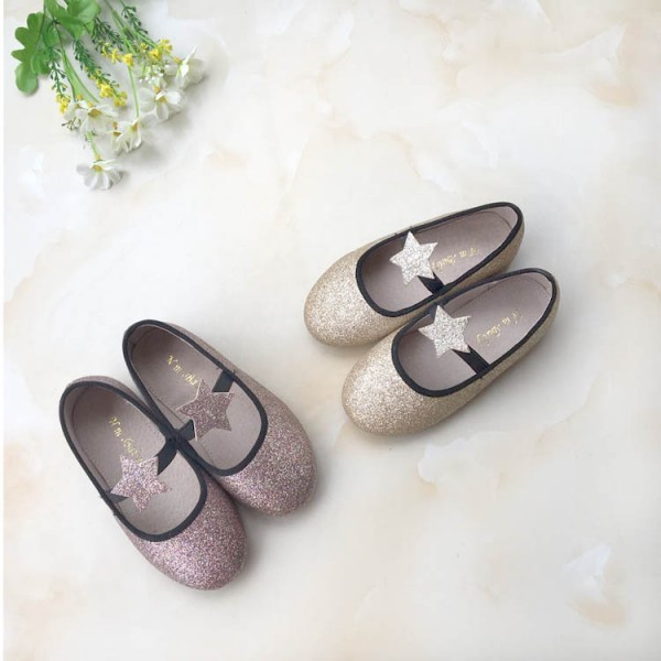 Children's shoes in spring and autumn of 2019 star Gretel girl's princess shoes shining flower children's shoes children's shoes Korean children's shoes