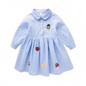 0.6 generation of foreign trade children's clothing girls' 2020 autumn new shirt skirt striped dress 1881
