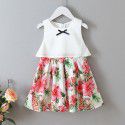 EW foreign trade children's wear 2020 summer new dress girl's bow flower princess skirt q164