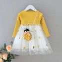 Foreign trade children's mesh dress 2020 new children's dress fake two lovely children's dress one hair