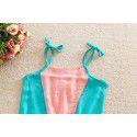 New ins color matching suspender Khaki lovely sweet wind one piece triangle climbing suit K17