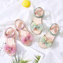 Cross border girls' sandals 2021 summer new Zhongda children's bow fairy sandals soft sole one piece wholesale