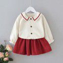 EW foreign trade children's wear autumn 2020 new Korean long sleeve foreign style short skirt two piece set tz32
