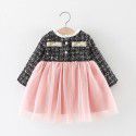 EW foreign trade children's wear girls' spring and autumn dress Korean version baby girl thickened little fragrant princess skirt 1912