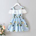 EW foreign trade children's clothing 2020 summer new dress floral suspender lovely girl skirt q165