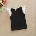 Ins foreign trade children's wear European and American summer wear new baby baby lace flying sleeve vest B12