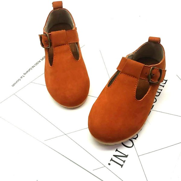 Elephant trunk children's leather shoes South Korean men's and women's shoes autumn 2019 new children's T-shaped soft sole