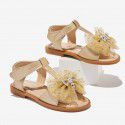 Girls' sandals baby write 2021 summer nubao children's shoes princess shoes factory hair golden children's net red shoes