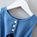 EW foreign trade children's clothing girls vest denim dress 2020 new baby open back waist skirt q153