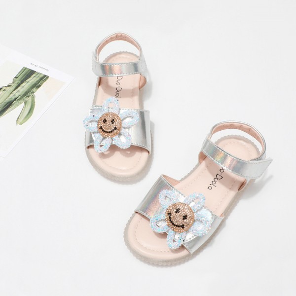 Girls' sandals 2021 summer new smile Flower Baby sandals fairy shoes children's shoes wholesale