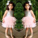 Ins new foreign trade children's wear summer wear new children's skirt European and American bow Sequin girl's Princess cake skirt 1636