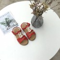 2020 new lovely flower leather ROMAN SANDALS Korean summer soft soled girls sandals children's shoes