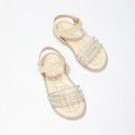 Girls' sandals 2021 new summer princess shoes transparent diamond beach shoes soft sole pink net red shoes wholesale
