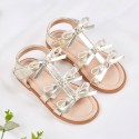 Amazon girls' sandals 2021 new bowknot girls' shoes summer children's shoes golden silver student shoes