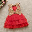 Ins new foreign trade children's wear summer wear new children's skirt European and American bow Sequin girl's Princess cake skirt 1636