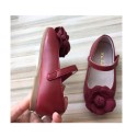 Spring and autumn 2018 girls' super fiber shoes camellia flower princess shoes baby single shoes children's shoes