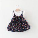 EW foreign trade children's dress new summer fake two pieces baby girl floral skirt 1941