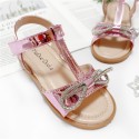 2021 summer new bowknot soft sole girl's sandals diamond princess shoes big children's shoes wholesale