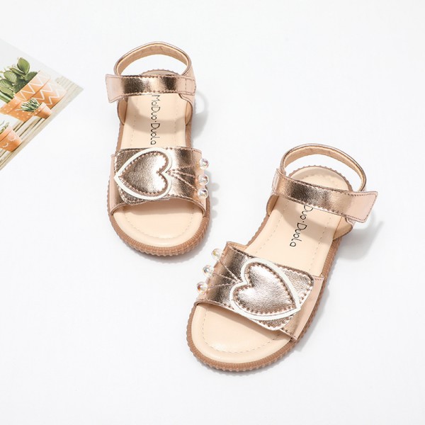 Girls' sandals primary school children's shoes 2020 summer new girl love net red shoes princess shoes wholesale