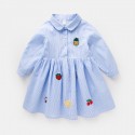 0.6 generation of foreign trade children's clothing girls' 2020 autumn new shirt skirt striped dress 1881