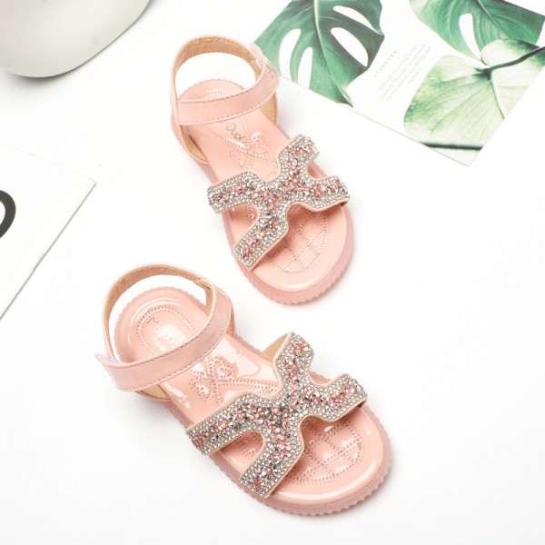 Girls' sandals 2021 summer new children's Diamond Princess Shoes little girl fashion Korean children's shoes wholesale