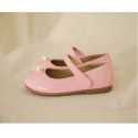Children's shoes 2019 new spring and autumn pearl style girls' single shoes convenient Velcro children's dance shoes