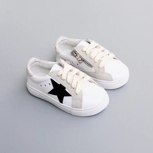 18 spring and autumn all leather five star children's board shoes casual shoes men's and women's sports shoes student's small white shoes Korean version