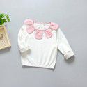 Off season Taobao children's 2020 spring new Korean girls' petal collar T-shirt 1701