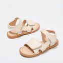 Girls' sandals 2021 summer new little girl simple Princess sandals children's soft soled Velcro shoes